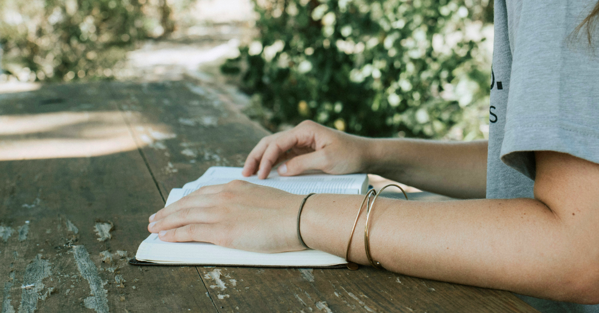 Woman with an open Bible